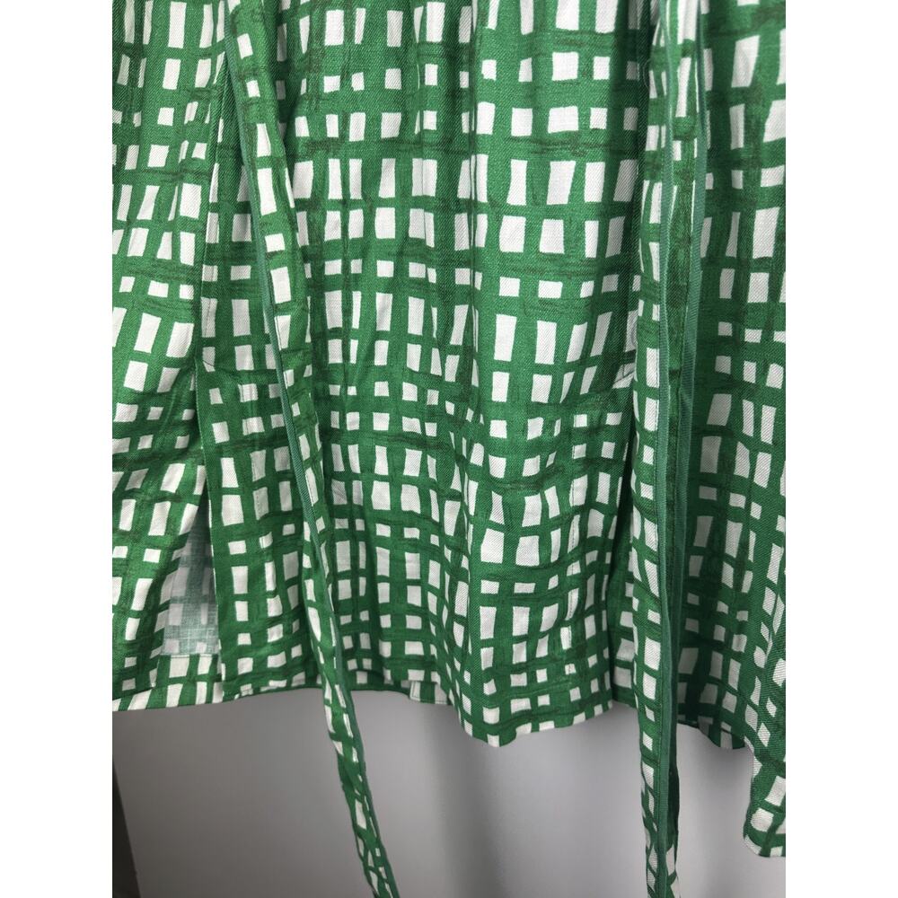 CABI Circuit Jacket Linen Blend Kelly Green & White Belted Size Large Style 6025 - Picture 14 of 16